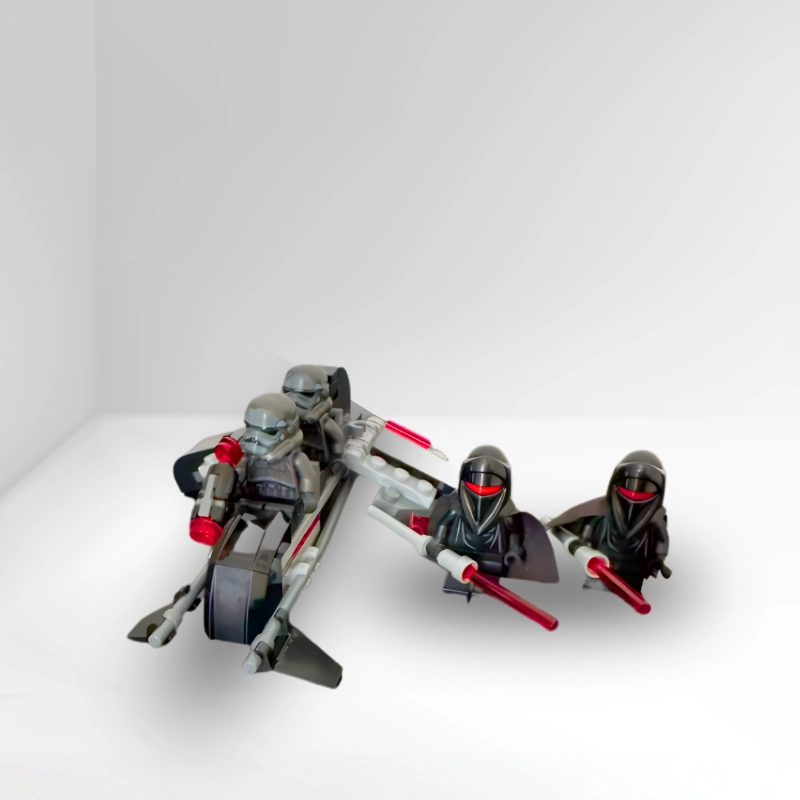 LEGO Star Wars Shadow Troopers con speeder y minifiguras.