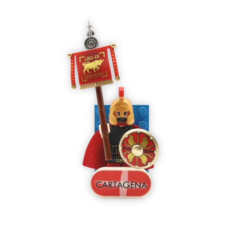 Minifigura de soldado de Cartago Nova con base Cartagena y accesorios militares de LEGO®